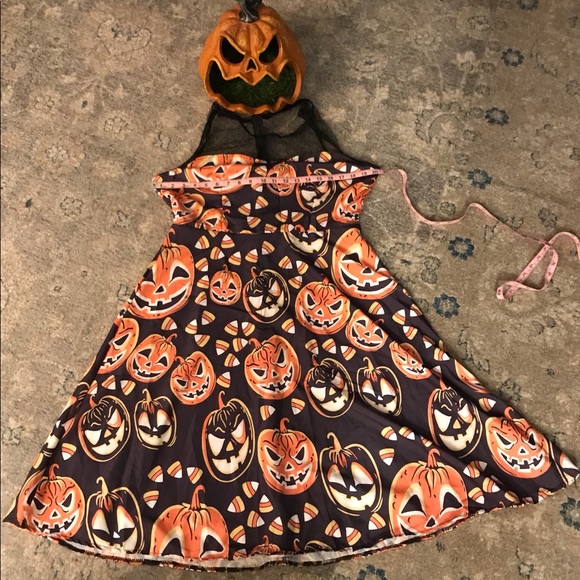 Spooky Halloween Angry Pumpkin Dress Size XL NWOT - Picture 2 of 6